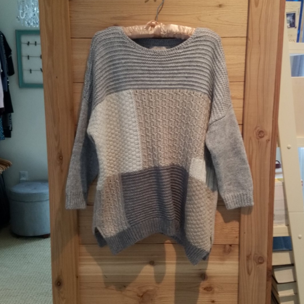Loft mixed knit crewneck sweater